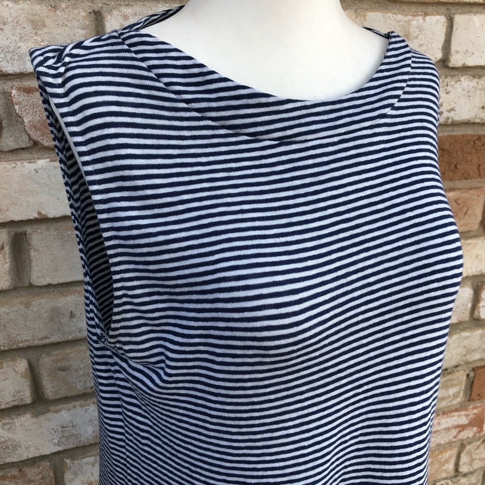 Vineyard Vines Linen & Cotton Sleeveless Shirt - Nautical Stripes - Size Small